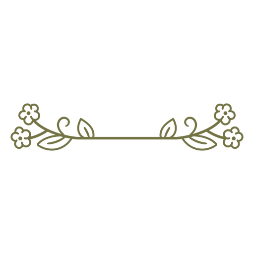 Delicate vine and floral accent design for decoration PNG Design
