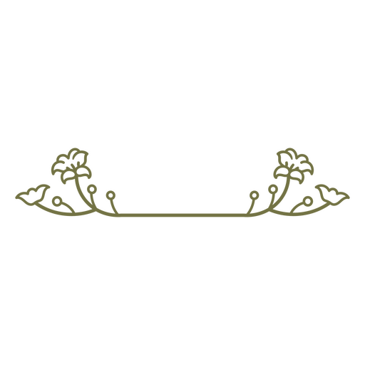 Elegant floral border design with minimalist details PNG Design