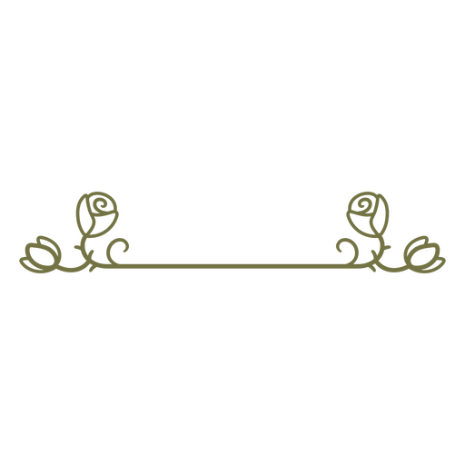 Elegante diseño de borde floral con rosas. Diseño PNG