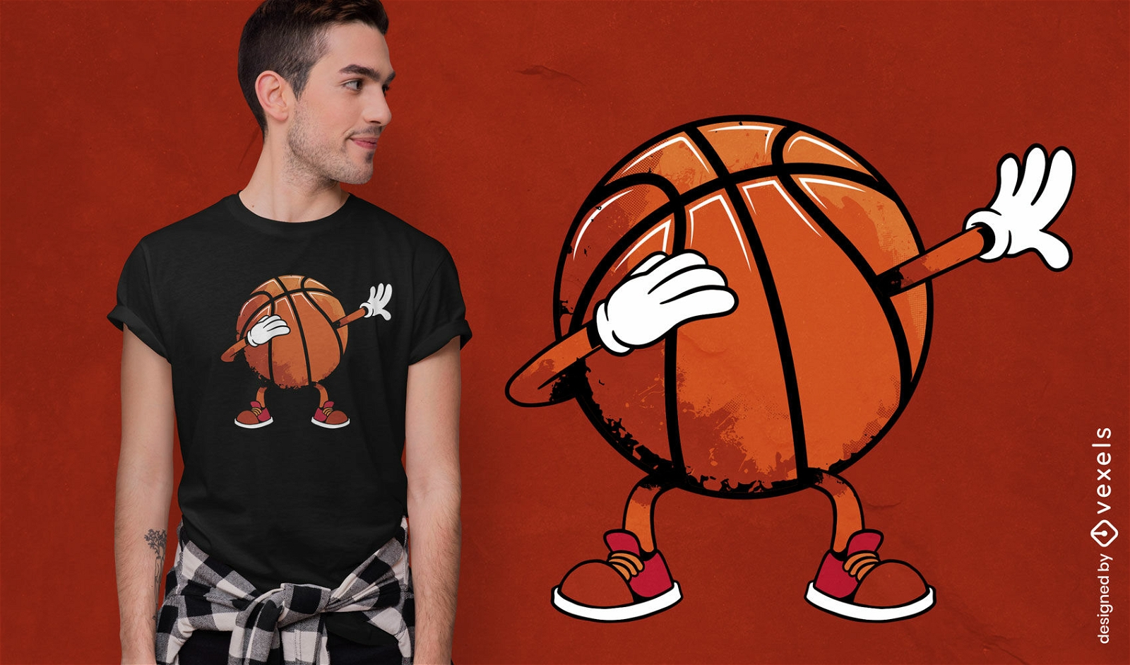 Dabbing retro basketball t-shirt design