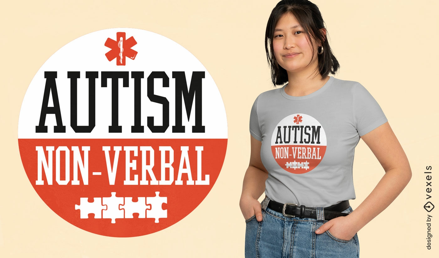 T-Shirt Design mit Autismus-Bewusstseins-Abzeichen