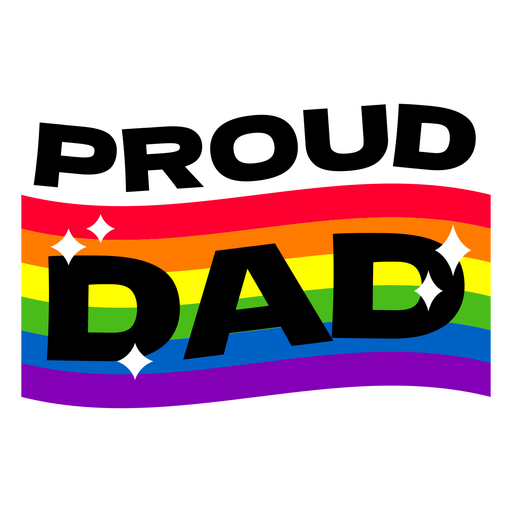 Pai orgulhoso com design de arco-íris Desenho PNG