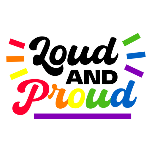 Design gráfico de orgulho vibrante com texto em negrito Desenho PNG