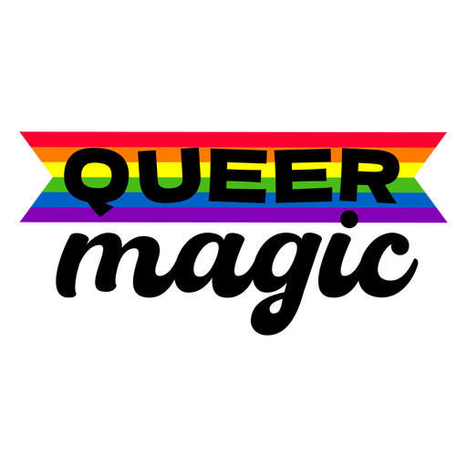 Design mágico queer vibrante com elementos de arco-íris Desenho PNG
