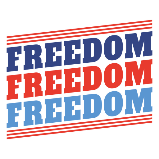 Dynamic freedom typography design PNG Design