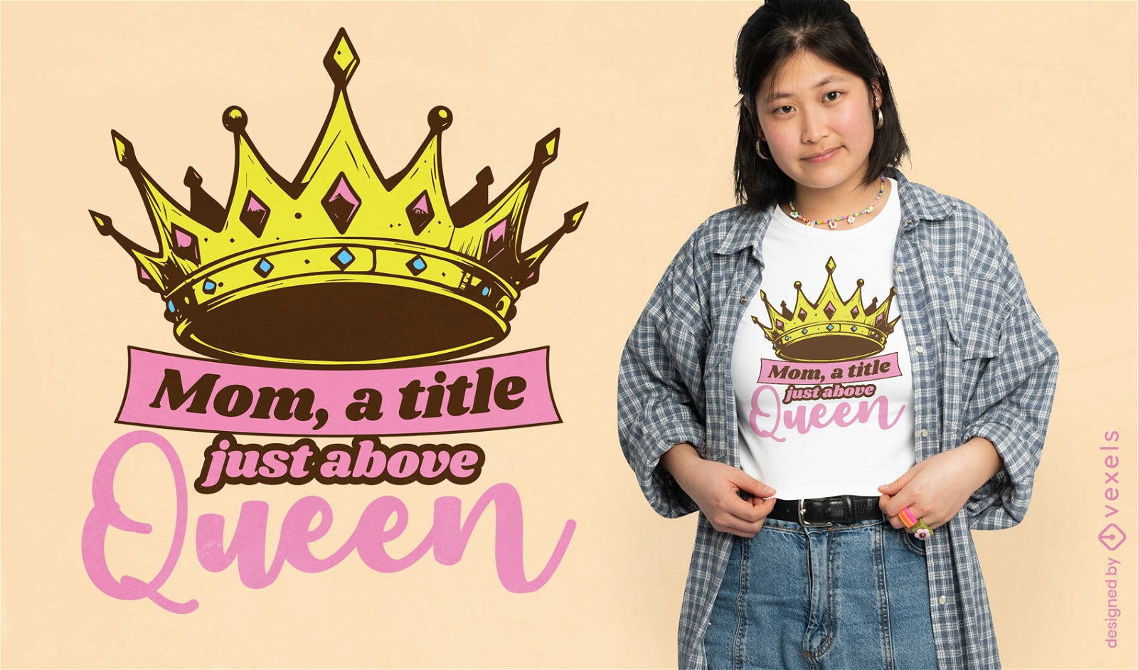Mother queen crown t-shirt design