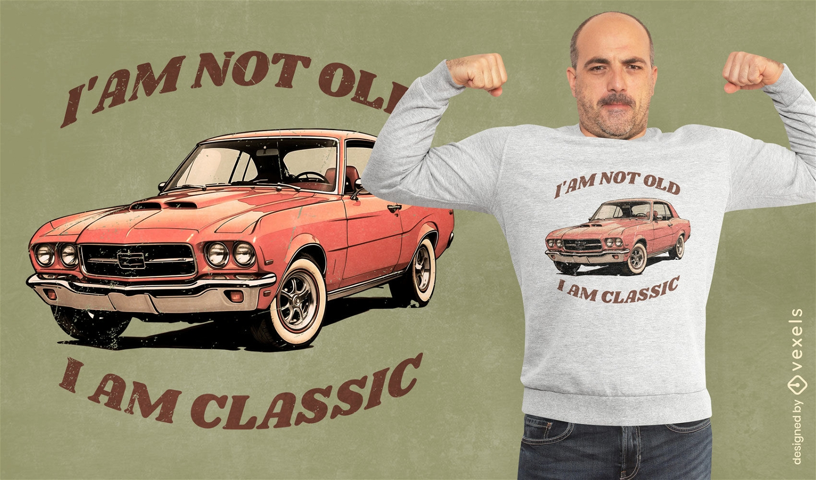 Smart classic car quote t-shirt design