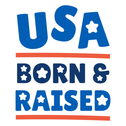 Usa born & raised quote PNG Design