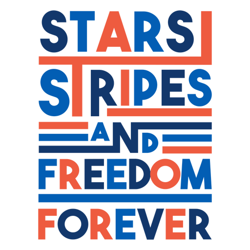 Rayas estelares y libertad para siempre. Diseño PNG