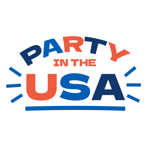 Party in the usa quote PNG Design
