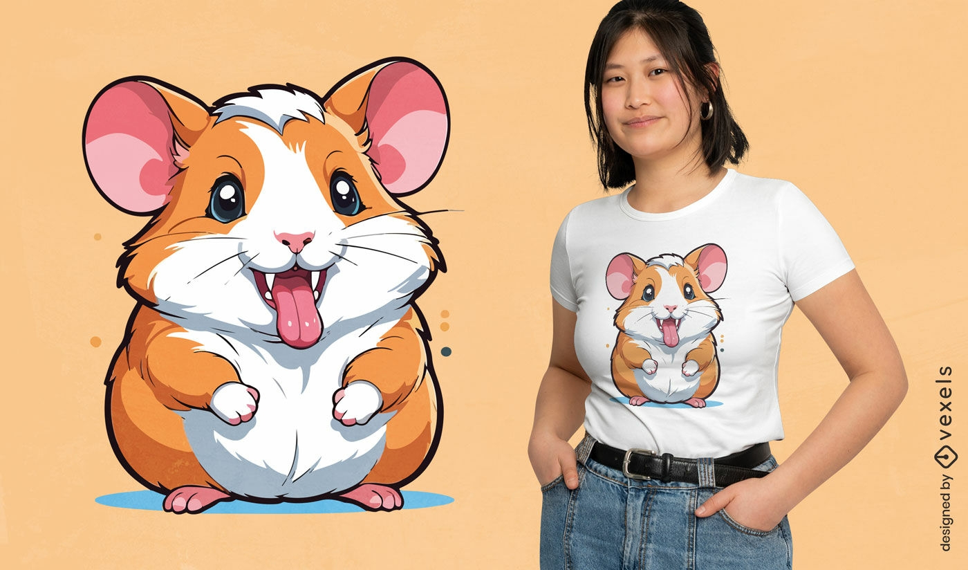 Verspieltes Hamster-T-Shirt-Design