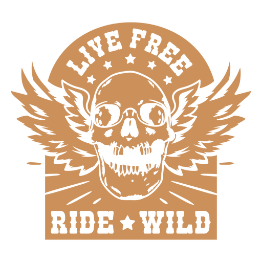 Auffällige Totenkopfgrafik mit Flügeln und abenteuerlichen Zitaten PNG-Design