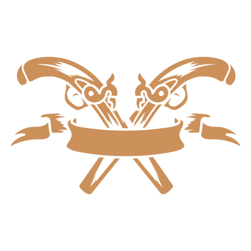 Diseño intrincado de espadas cruzadas con pancarta. Diseño PNG