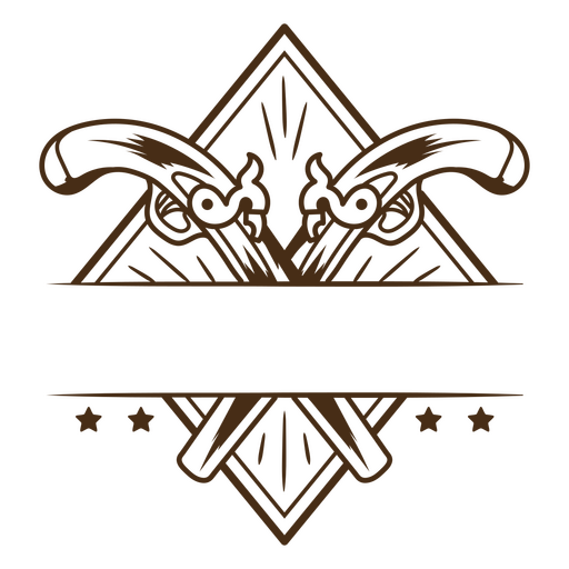 Vintage-Design mit gekreuzten Schwertern und dekorativen Elementen PNG-Design