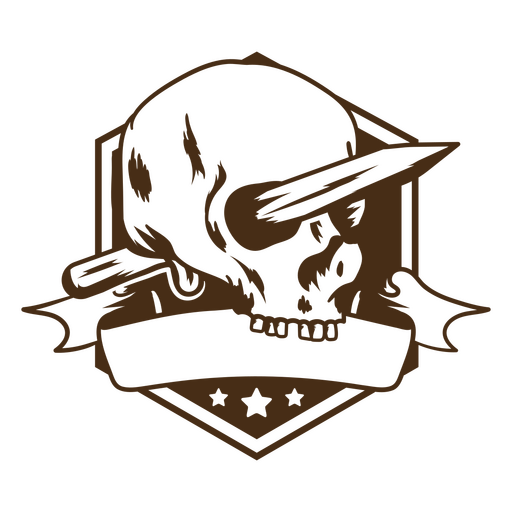 Skull and weapon PNG Design