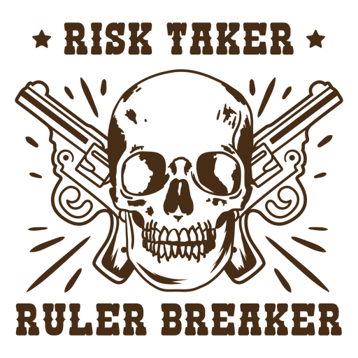 Ausgefallenes Grafikdesign mit Totenkopf und Pistole PNG-Design