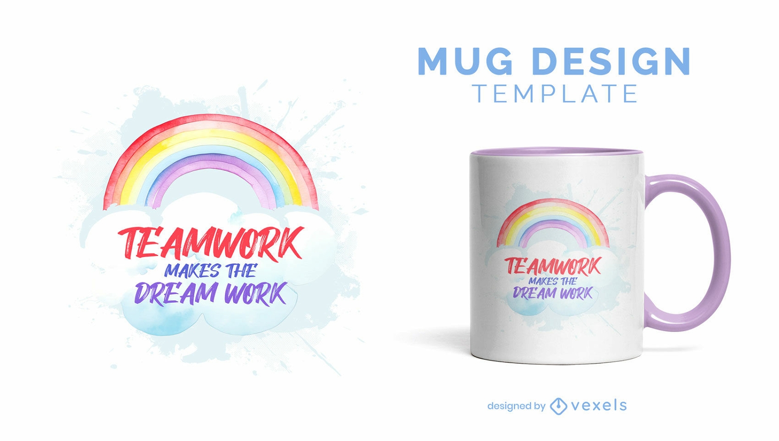 Rainbow teamwork mug design