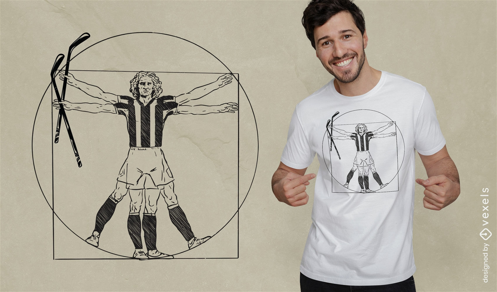 Vitrubio Hockeyspieler-T-Shirt-Design