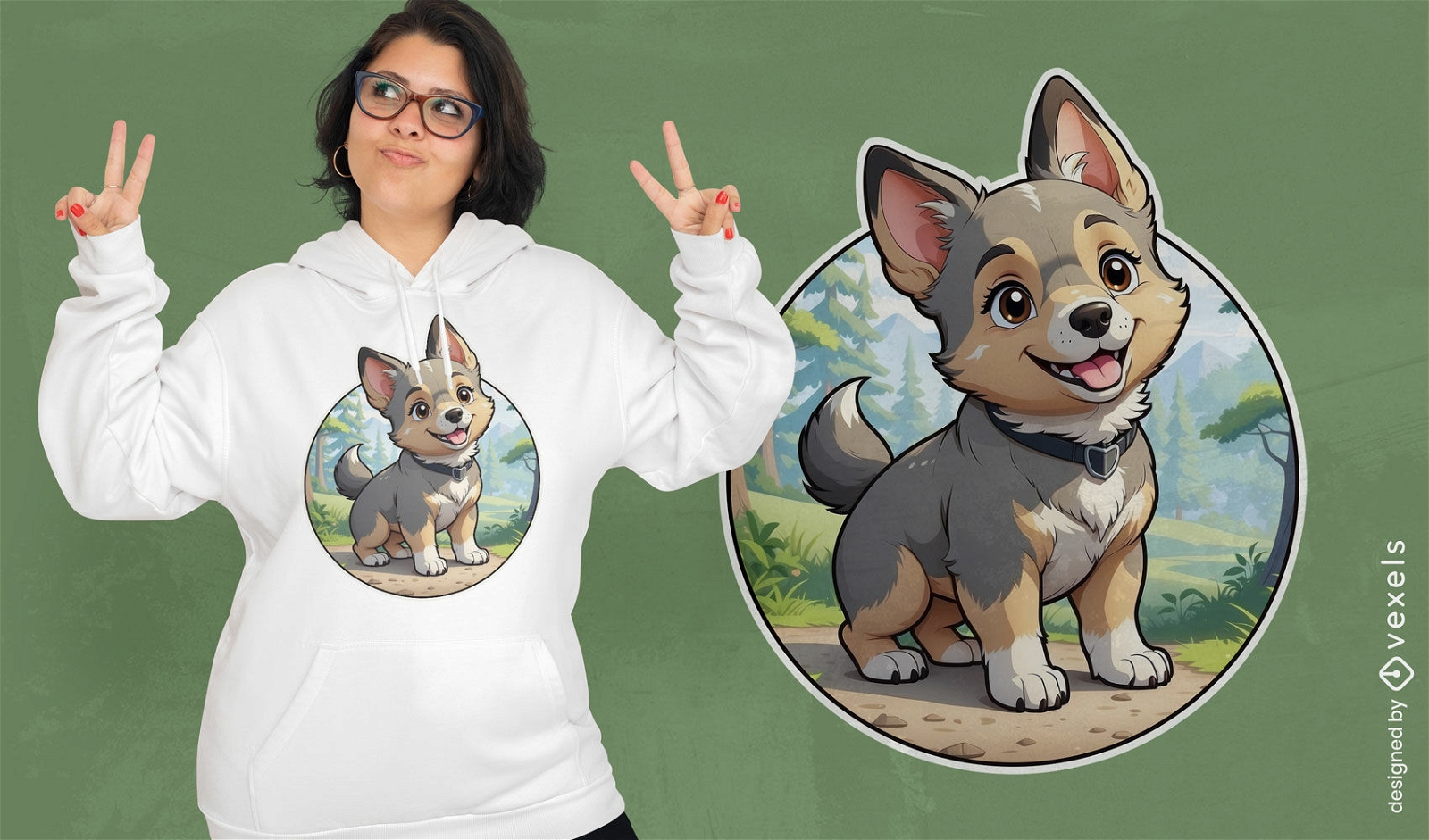Diseño de camiseta de cachorro Vallhunds sueco.
