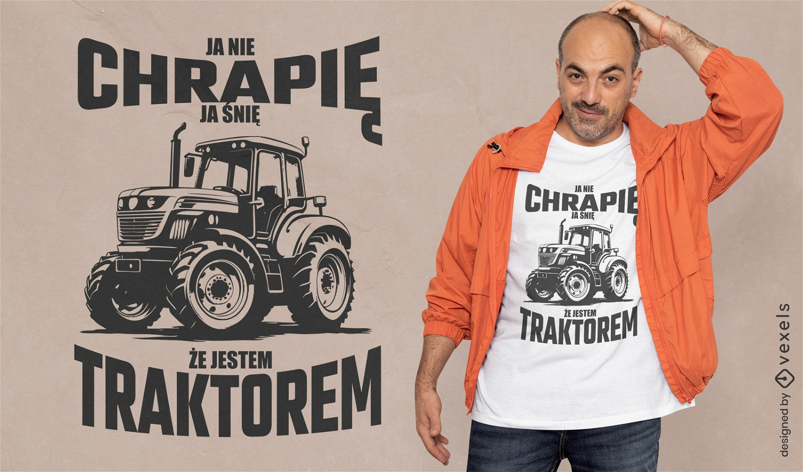 Diseño de camiseta Tractors Monochrome Quote.