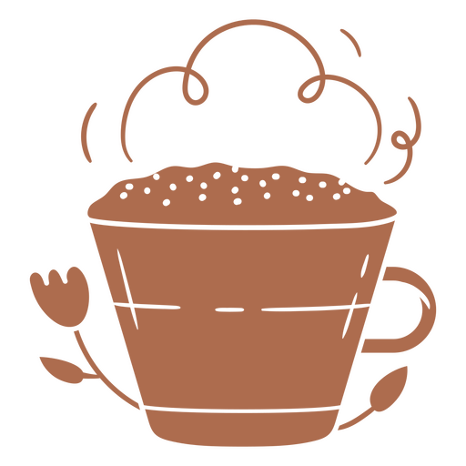 Coffee cup design with steam PNG Design