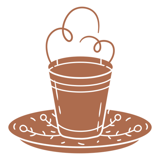 Ilustración caprichosa de una taza de té con vapor Diseño PNG