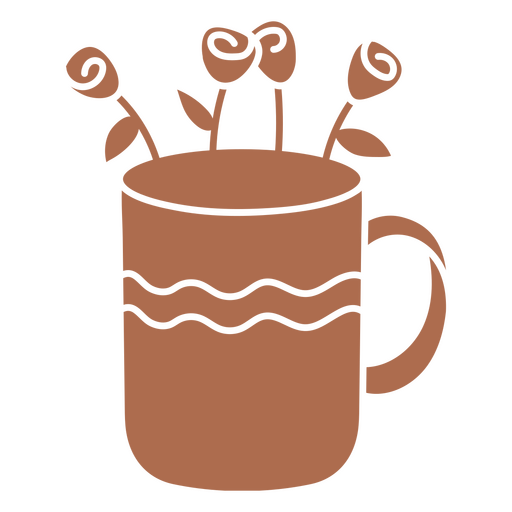 Design de caneca de café com plantas Desenho PNG