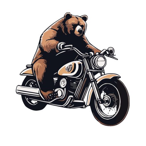 Diseño de camiseta de oso andando en motocicleta. Diseño PNG