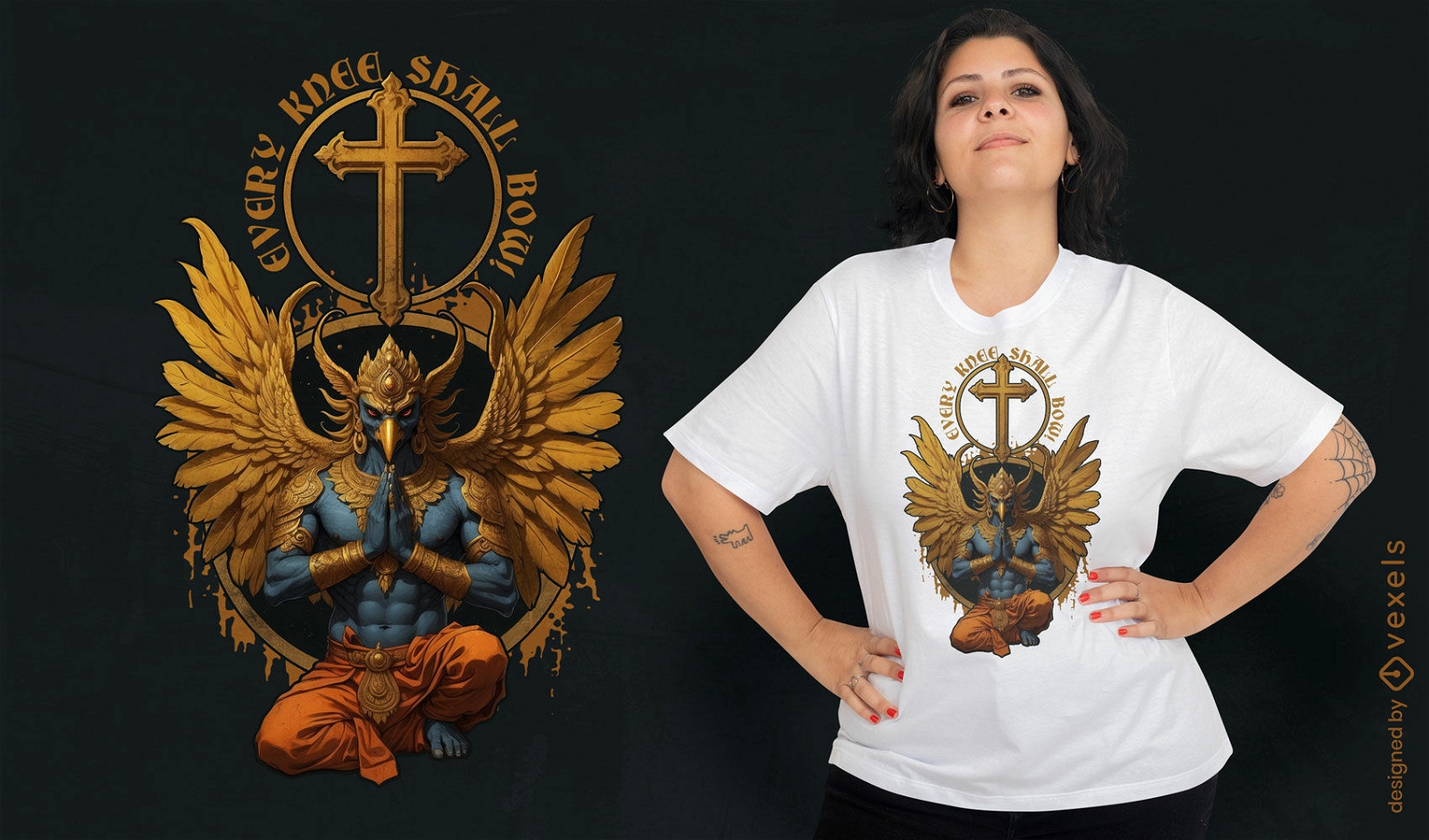 Diseño de camiseta mítica de Garuda.