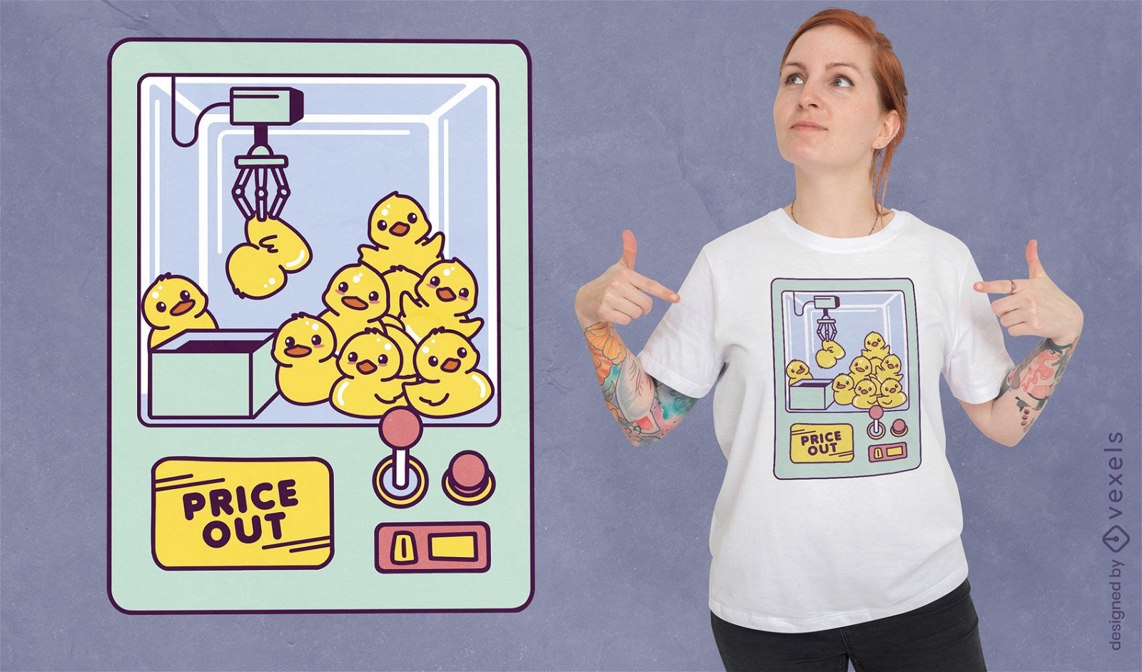 Rubber duck machine t-shirt design