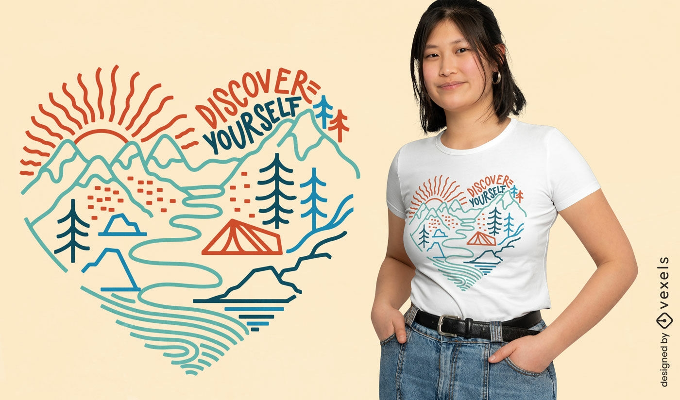 Design inspirador de camisetas com paisagem