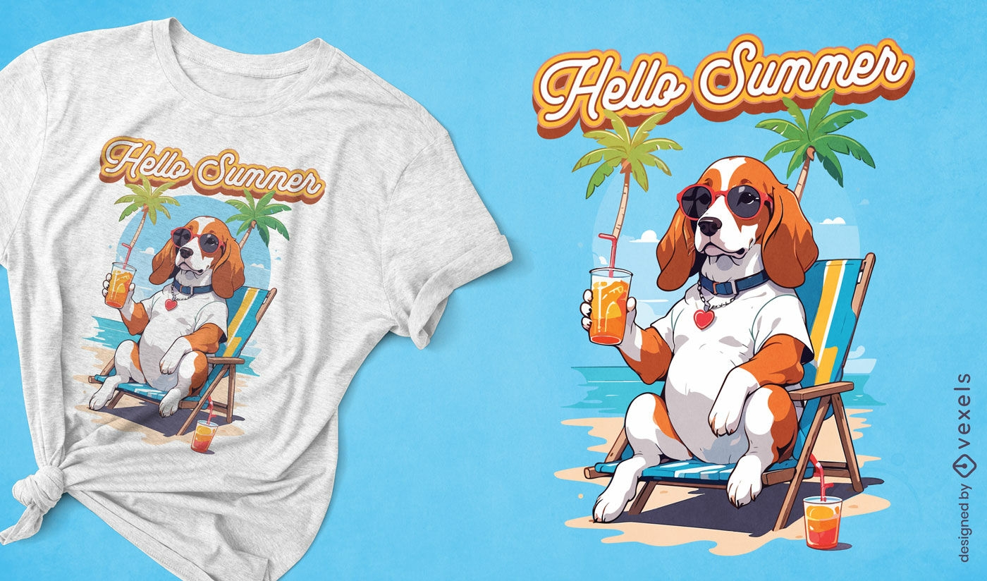 Diseño de camiseta para perros Summer Vibes.