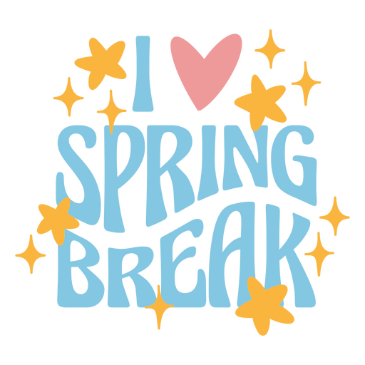 I love spring break design PNG Design