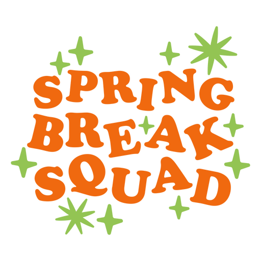 Design tipográfico divertido para um grupo de amigos em férias de primavera Desenho PNG