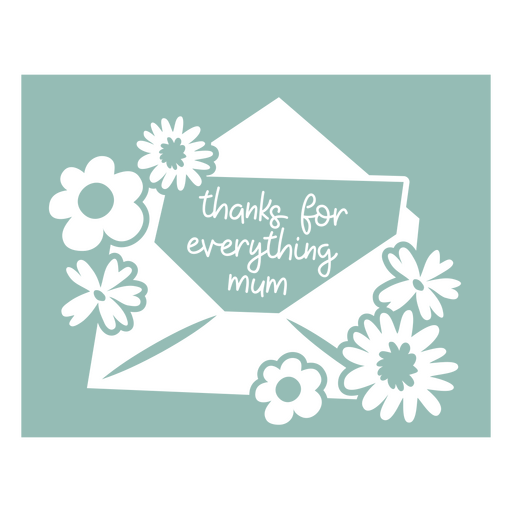 Design encantador de cartão de agradecimento floral para a mãe Desenho PNG
