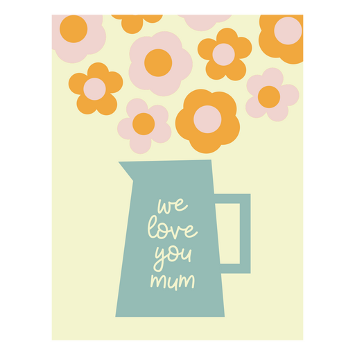 Encantador diseño de jarra floral para el Día de la Madre. Diseño PNG