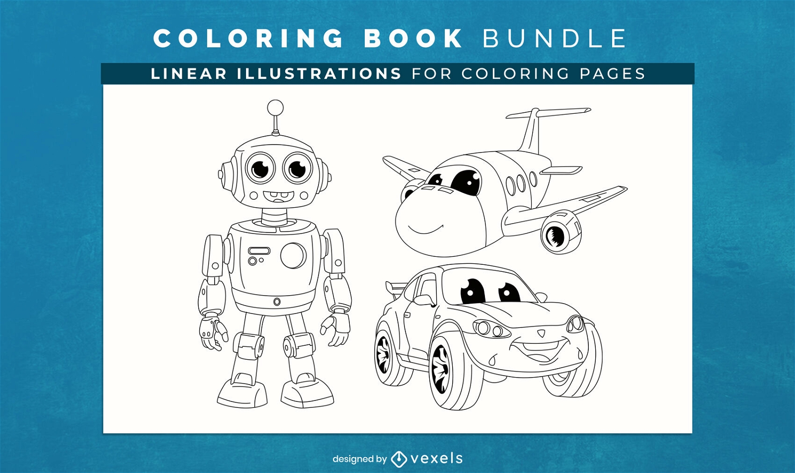 Mechanical fun coloring book pages