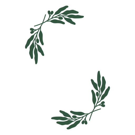 Diseño elegante de arreglo de hojas verdes para decoración de temporada. Diseño PNG