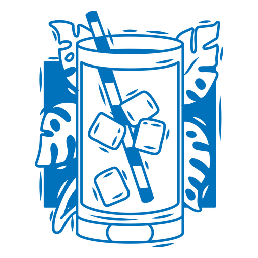 Erfrischende Cocktailglas-Illustration mit tropischen Akzenten PNG-Design