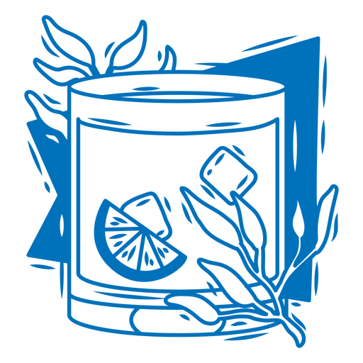 Ilustração de coquetel refrescante com frutas cítricas e gelo Desenho PNG