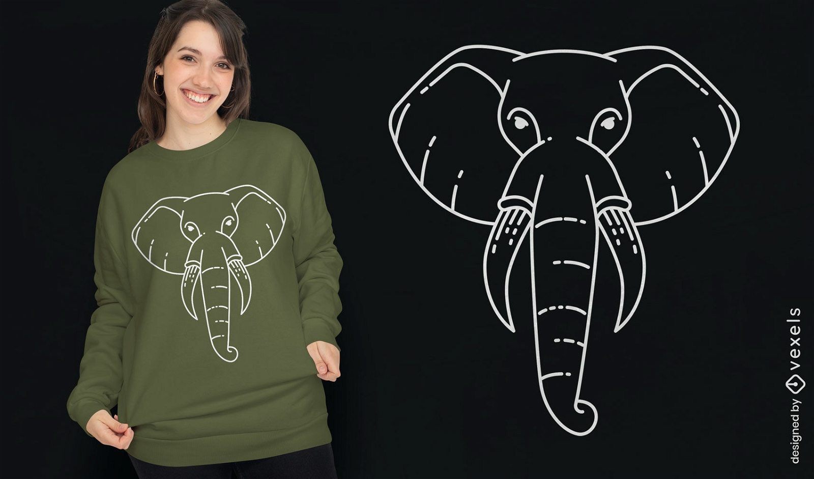 Design de camiseta com ?cone de elefante
