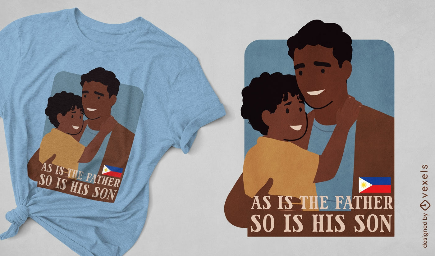 Design de camiseta com vínculo entre pai e filho