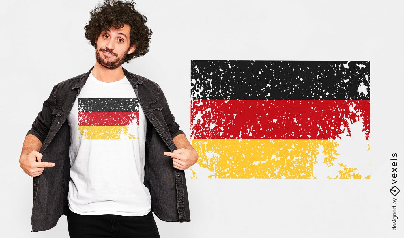Dise?o de camiseta con bandera alemana grunge.
