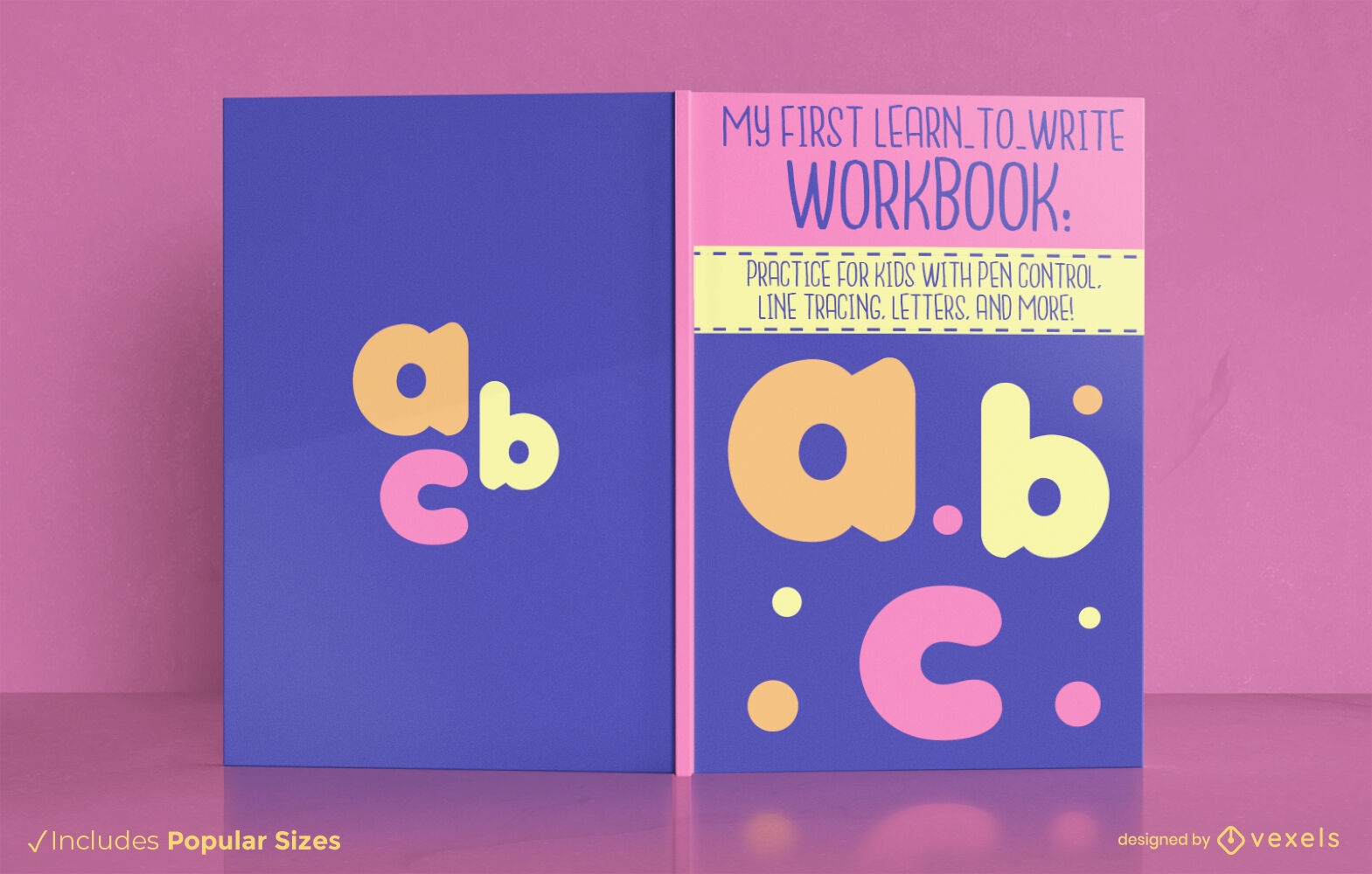 Diseño de portada de libro de trabajo del alfabeto.