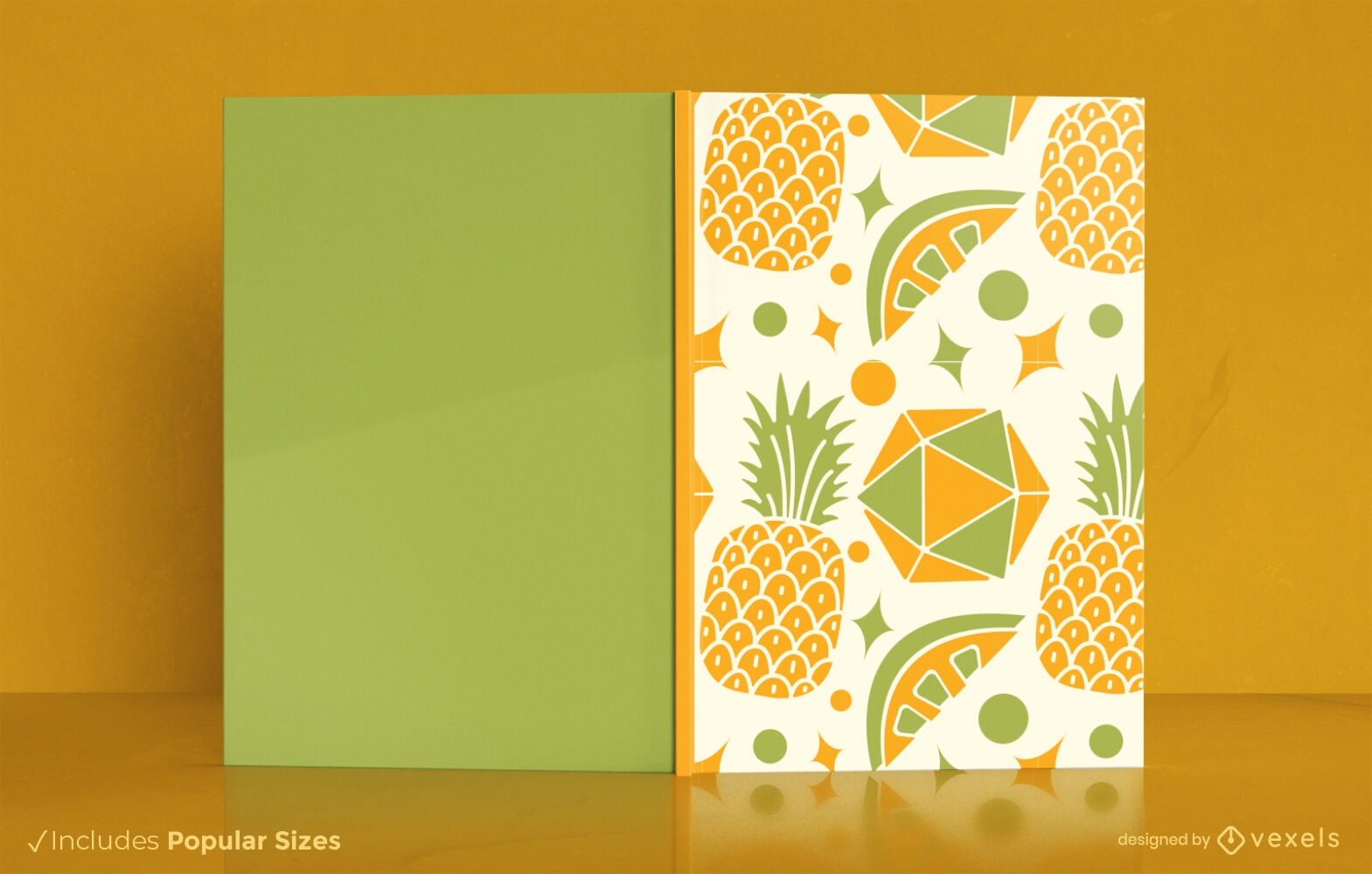 Buchcover-Design mit Ananasmuster