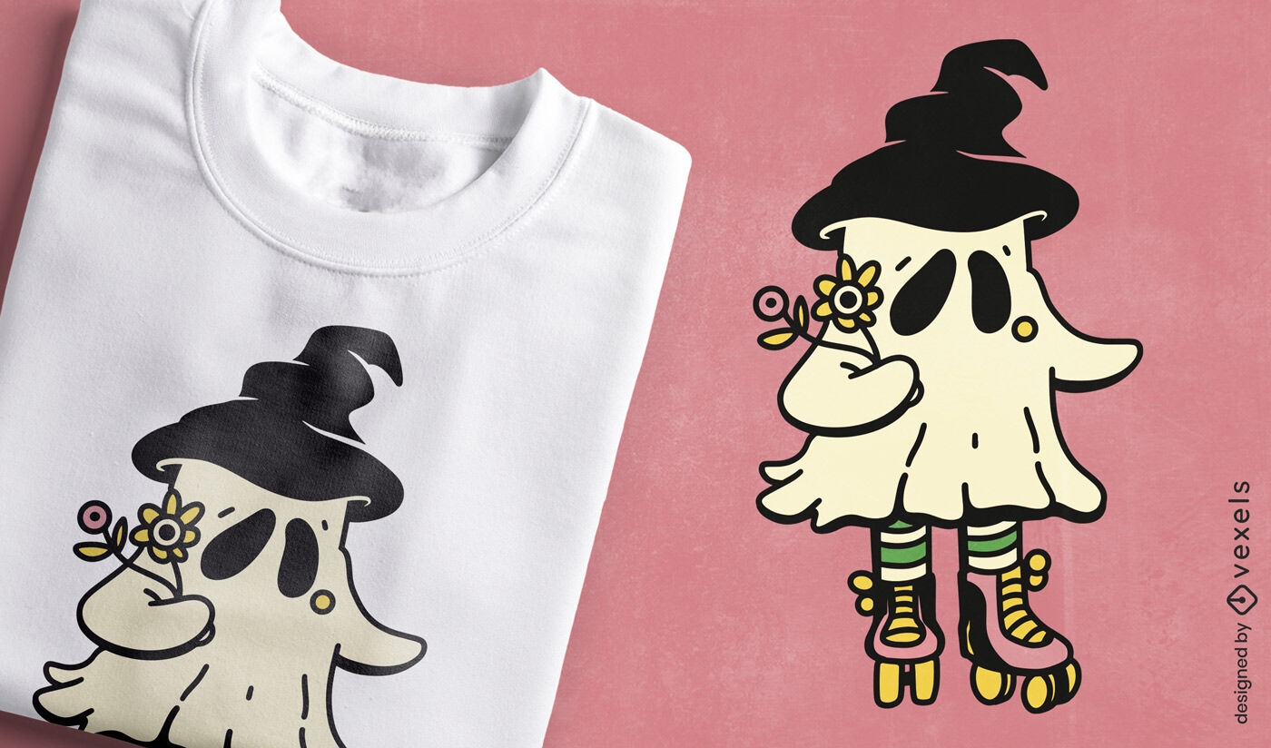 Cute witch ghost t-shirt design