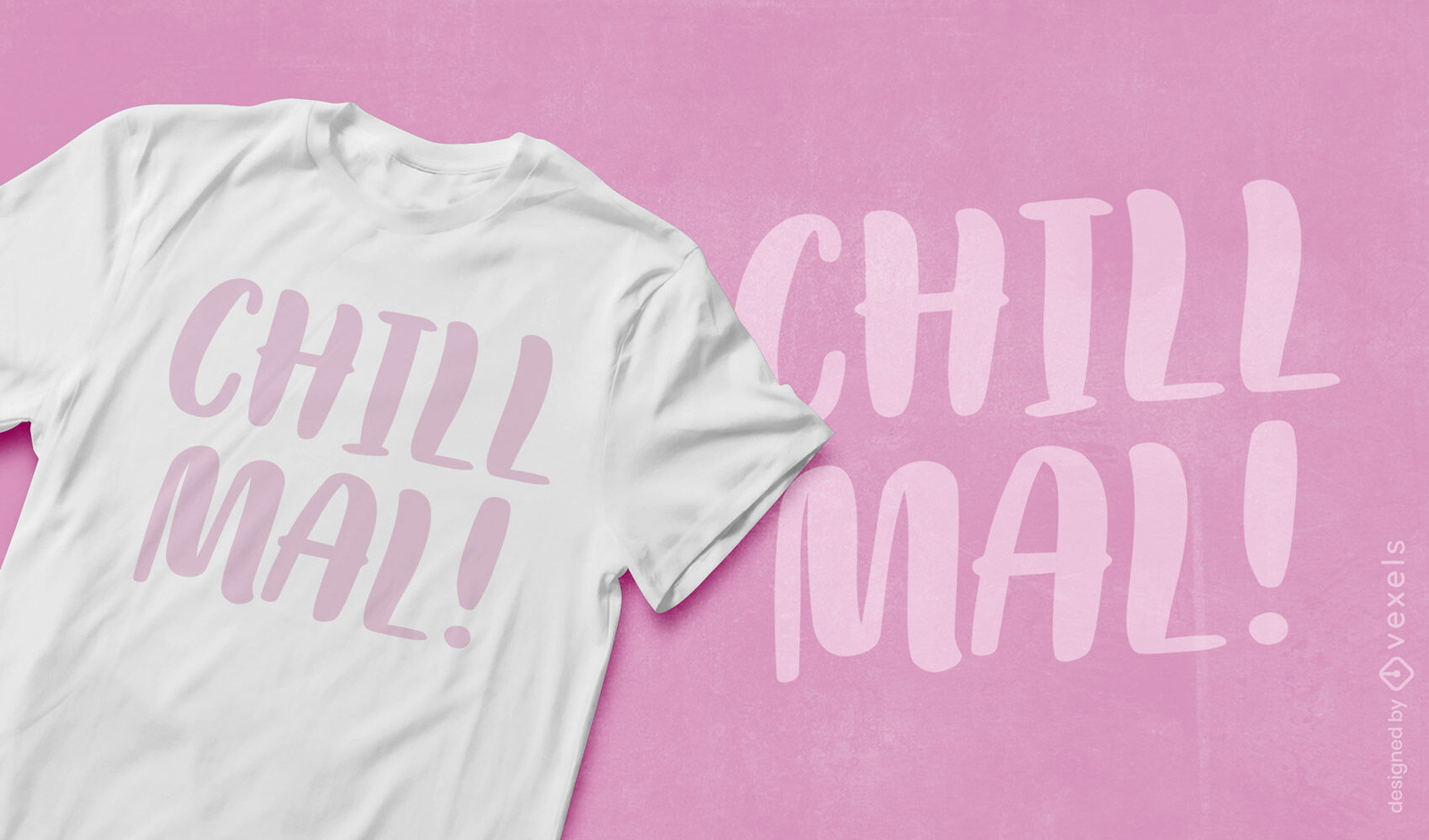 Design relaxante de camiseta rosa com cita??o rosa