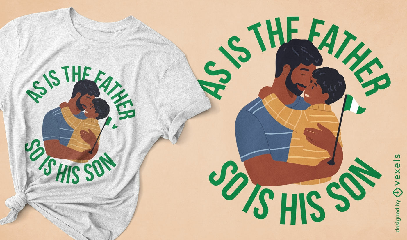 Diseño de camiseta de relación padre e hijo.