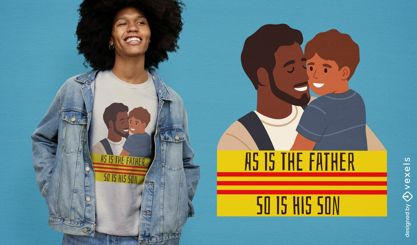 Pai e filho adoram design de camisetas