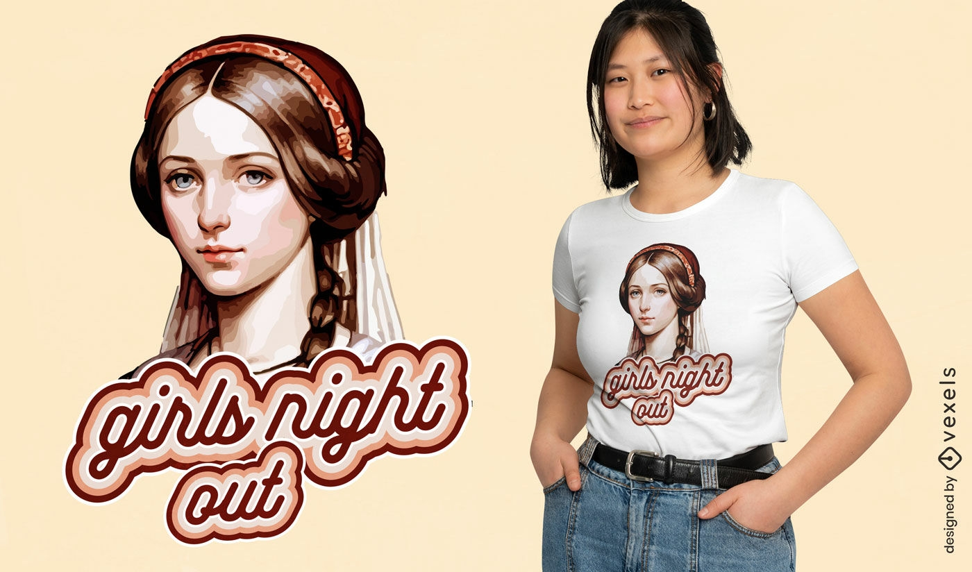 Diseño de camiseta de noche de chicas.